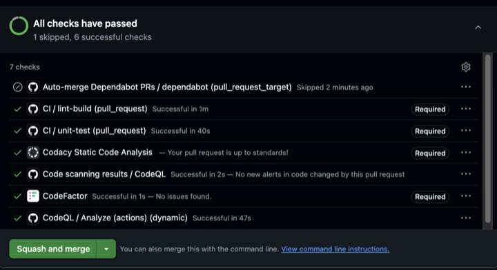 Github Checks 항목